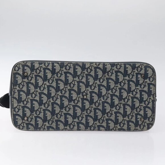 Christian Dior Trotter Canvas Hand Bag Navy Auth 126883 - Picture 7 of 16